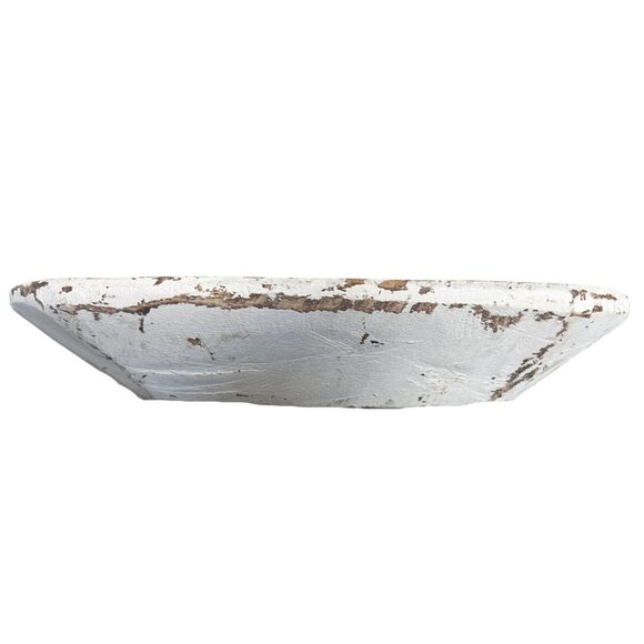 Handmade Distressed Rustic Painted Wooden Bowl - Picture 1 of 4